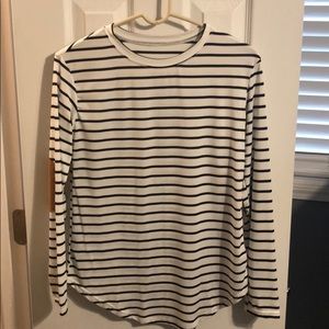 Black and white striped with elbow pads